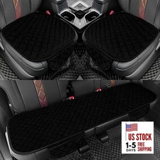 Car Seat Covers Universal 2 Front Seat Covers  1 Rear Bench Seat Cover Black