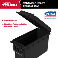 Hyper Tough Locking And Stacking Utility Tool Box Black 11.5 X 5.06 X 7.25