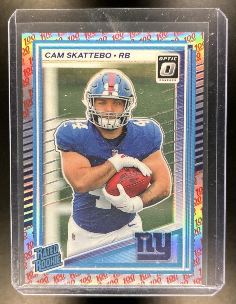 2025 Panini Donruss Optic Cam Skattebo Rated Rookie One Hundred Prizm #228