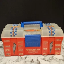 Disney Pixar Cars Lightning McQueen Red Blue Plastic Toolbox Storage Case Kids