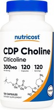 Nutricost CDP Choline (Citicoline) 300mg, 120 Vegetarian Capsules - Non-GMO, Veg