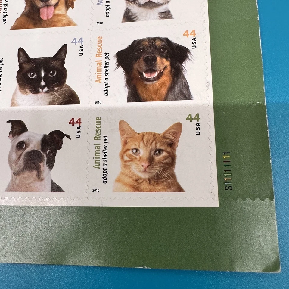 44c Animal Rescue Adopt a Shelter Pet 2 Sheets of 20 #4451-4460 (4460a) Dog Cat - Image 3 of 4