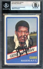 Gene Upshaw Beckett BAS Signed 1976 Topps Wonder Bread Autograph