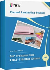 Uinkit 120Pack Thermal Laminating Pouches 3mil Photo Size, Clear