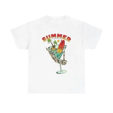 Summer Chill Vibes T Shirt Graphic Unisex Heavy Cotton Tee NEW GIFT