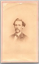Antique CDV Circa 1860s R.A. Lewis Handsome Man with Mustache NY