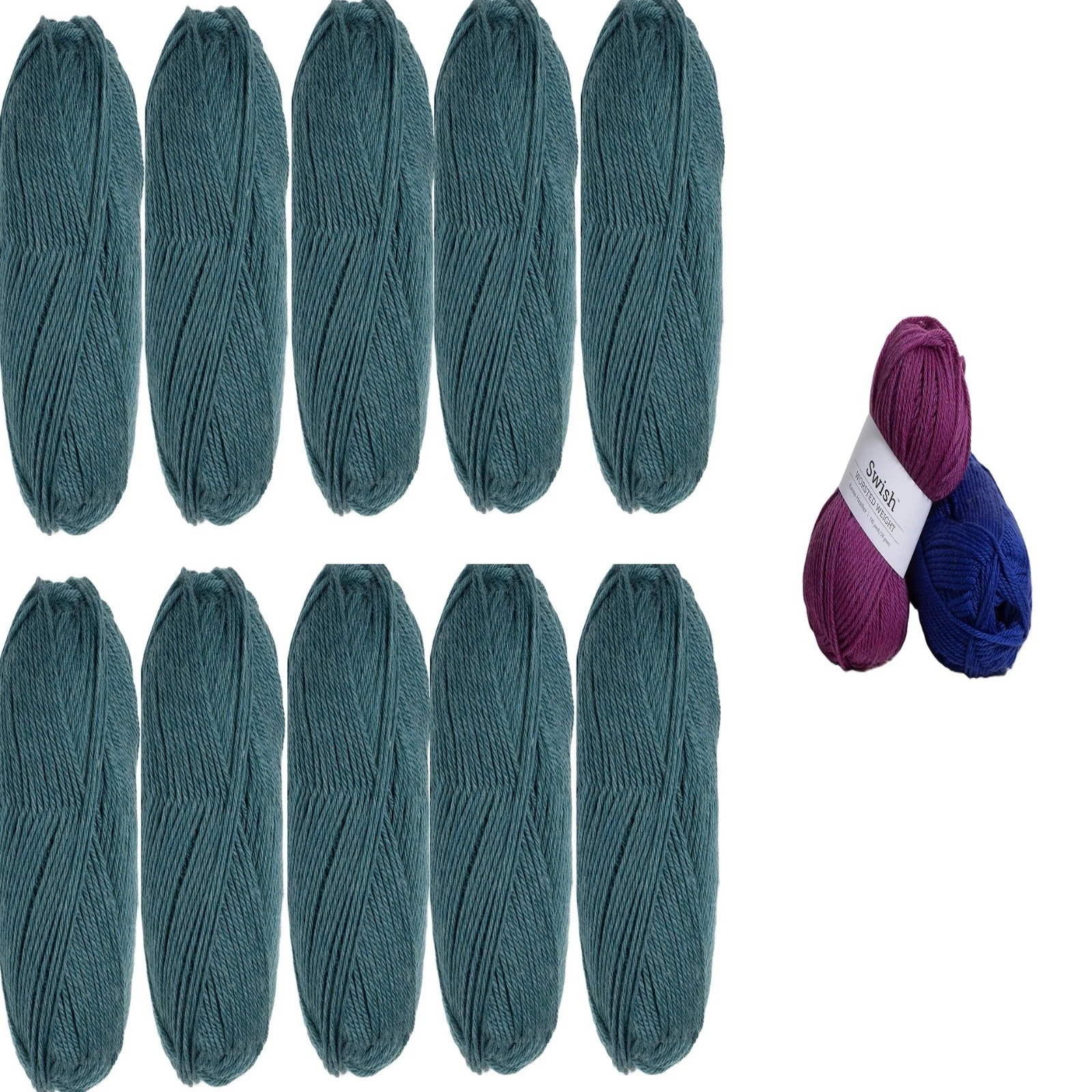 Knit Picks Swish Worsted Yarn 10 Pack 100% Superwash Merino Estuary Heather image 1