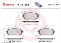 Bremsbelagsatz Scheibenbremse Xtra Line Brembo P 78 013X FüR Forester Outback 4