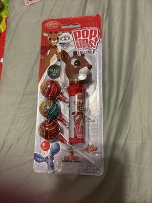 Rudolph Pop Ups! Lollipop Filled With Chupa Chups by Flix Candy, NEW/SEALED