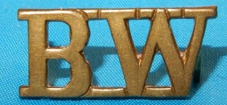 BW THE BLACK WATCH (ROYAL HIGHLAND) SHOULDER TITLE BADGE GENUINE COFFIN LUGS