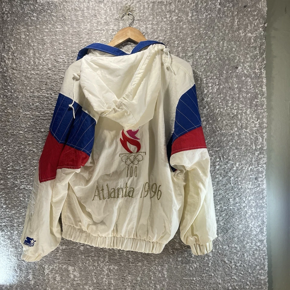 Chaqueta Pullover Rara De Colección Starter Olympics Rings Team EE. UU. 1996 Atlanta Talla M Foto 3 de 4