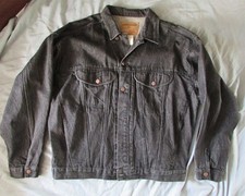 Jordache Jeans Vintage 90s Trucker Jacket men's size XL Black 100 cotton Denim