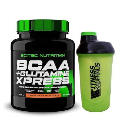 (54,17 EUR/kg) Scitec Nutrition BCAA + Glutamin Xpress 600g Dose + Shaker NEU