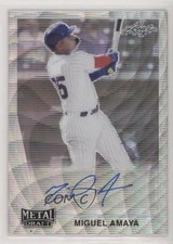 2021 Leaf Metal Draft 1990 Leaf Auto Silver Wave Miguel Amaya #LA-MA2 Auto fc1
