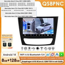 For Mercedes Benz E-W211 CLS-W219 Android14 CarPlay Radio Stereo 8+128GB +360CAM