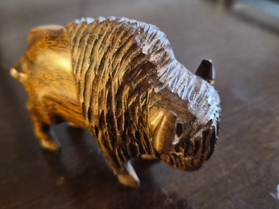 #ad #ad Hand Carved Ironwood Buffalo Bison Figurine $25.00