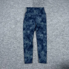 Manduka Leggings Womens Medium Blue Tie Dye High Waist Yoga Pants Activewear Gym