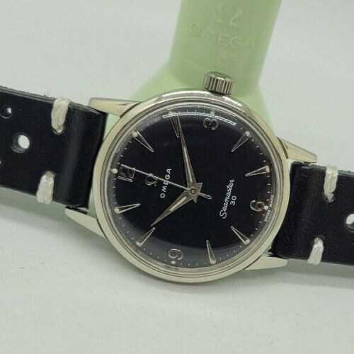 30 SEAMASTER BLACK / USED WATCH 1964 X086 OMEGA MAN'S CAL:236 DIAL MANUAL WIND - vintagewatches.pk