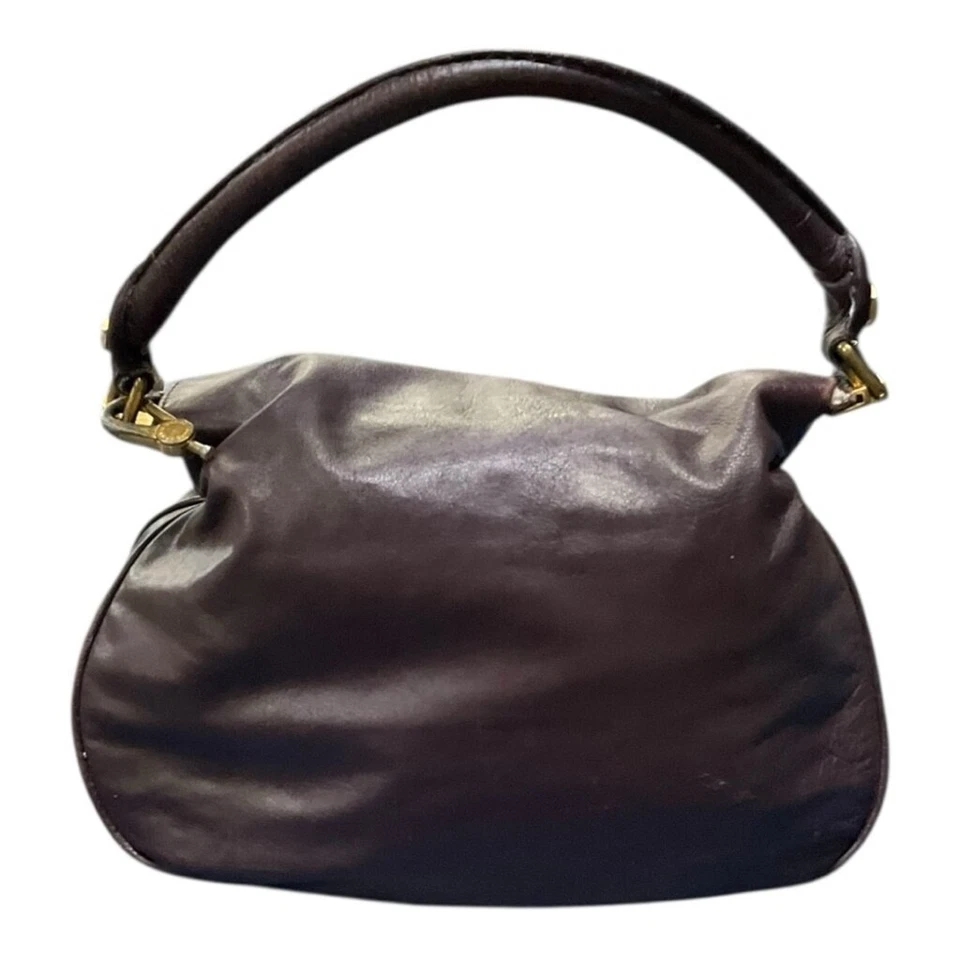 Marc by Marc Jacobs Lil Riz Hobo Bag Brown Leather Gold Turnlock  Y2K Purse - Image 4 of 4