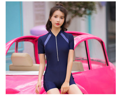 Jugaoge Women's One Piece Swimsuit - Zipper Rash Guard With Sleeveless Design For Surfing & Swimming