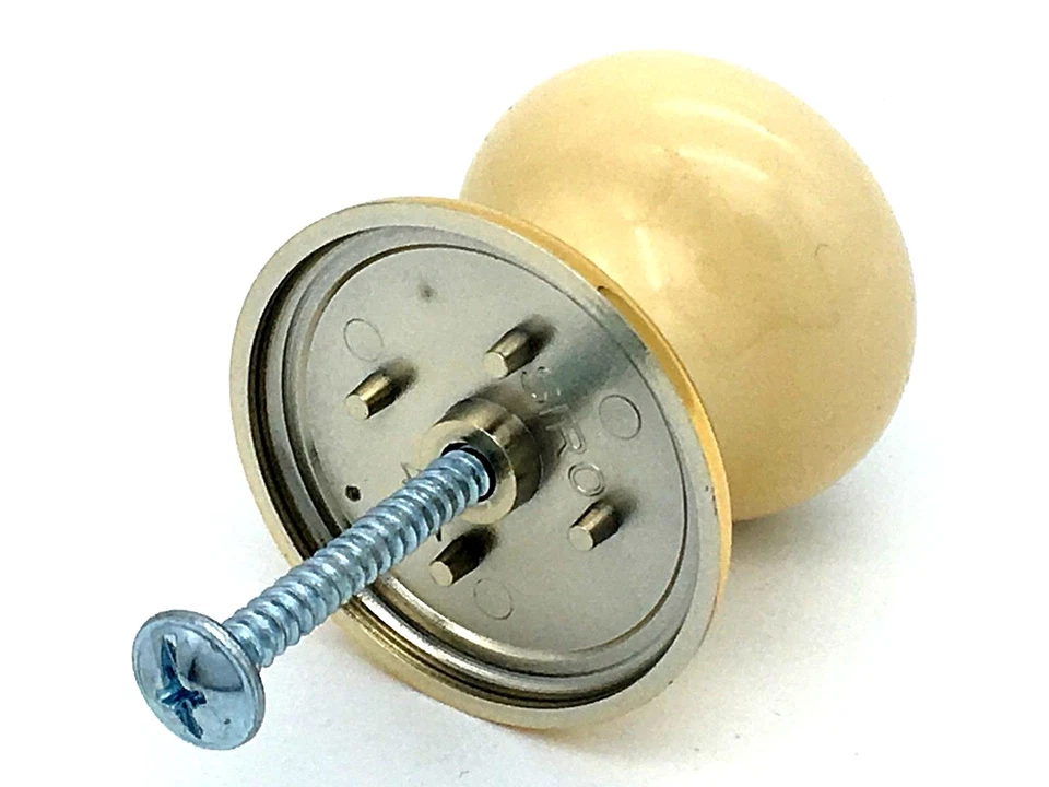 BEIGE / CREAM KNOBS 35mm ceramic effect cupboard door cabinet drawer knob (464) - Image 4 of 4