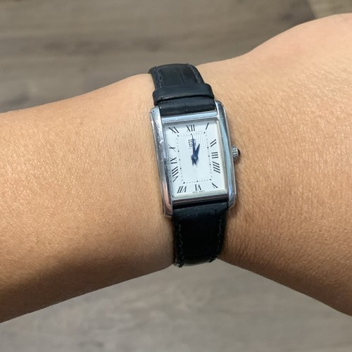 UNIQUE Women's Watch ESQ Swiss "Tank" E5371 Sapphire Crystal Blue Cabochon Crown - Picture 22 of 24