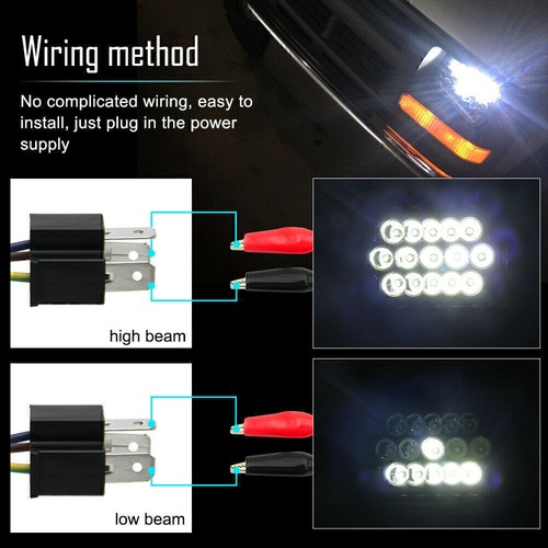 Fit for Mazda RX-7 1986-1993 DOT 7x6" inch Led High/Low Beam Headlights H4 Bulbs - Bild 7 von 13