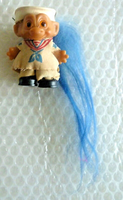 tROLL DOLL BLUE HAIR SAILOR UNEEDA WISHNIK DOUBLE HORSESHOE VINTAGE 3'' neocurio