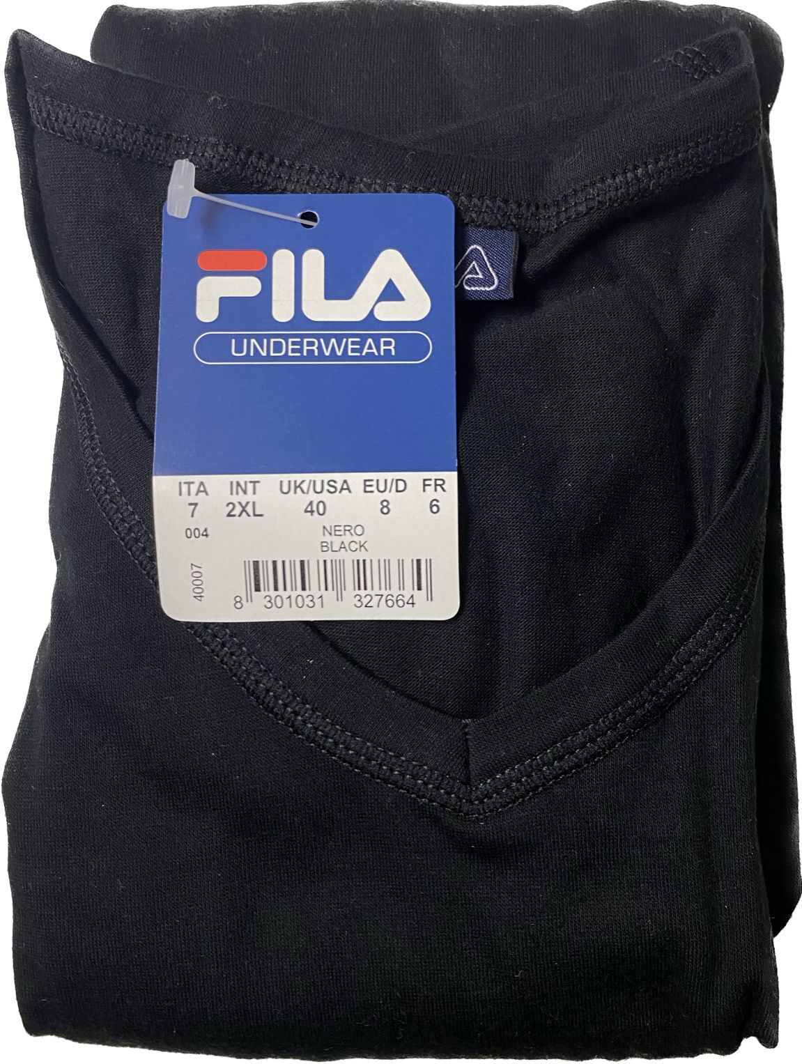 Fila Maglia Da Uomo 100% MERCERIZZATO Mezza Manica SCOLLO A V Shirt Intima