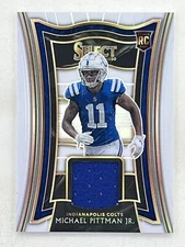 Michael Pittman Jr. 2020 Panini Select Rookie Swatches White Prizm RC /60 RS-MPI