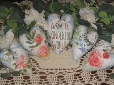 Cottage Decor 5 Hearts Bowl Fillers Handmade Valentine Gift Wreath Accents