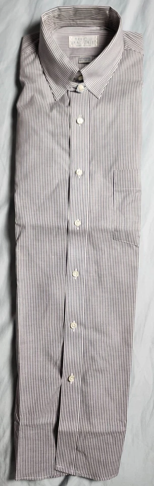 Camisa de vestir Arrow BradStreet para hombre azul claro a rayas talla 15,5 32-33 hecha en EE. UU. Foto 3 de 4