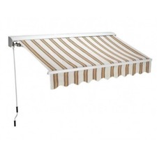 Tenda da Sole 300x200 Riga Beige Semi Cassonata a Caduta Bracci Esterno Balcone