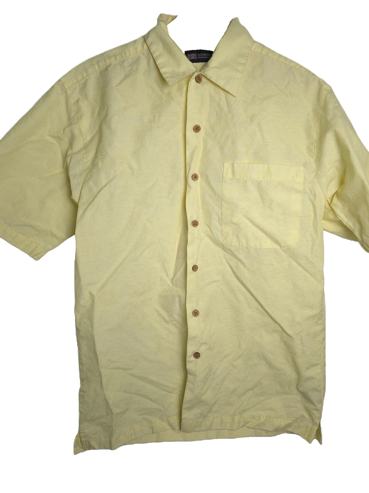 Camisas para hombre Faded Glory informales lisas con botones de poliéster