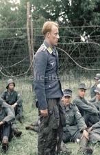 WW2 PICTURE PHOTO GERMAN OFFICER AND SOLDIERS POW 6434