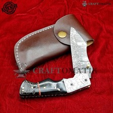 ADLER Damast stahl Taschenmesser-Klappmesser| Büffelhorn| Widderhorn | FK57