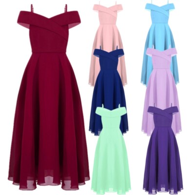 UK Kid Flower Girl Chiffon Junior Bridesmaid Dress Off Shoulder A Line Dresses | eBay UK UK Kid Flower Girl Chiffon Junior Bridesmaid Dress Off Shoulder A Line Dresses | eBay UK