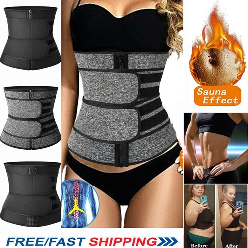 Women Waist Trainer Sauna Neoprene Sweat Belt Tummy Control Gym Yoga Body Shaper - Picture 1 of 14
