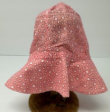 Vintage Girls Infant Toddlers Pink Red White Floppy Hat
