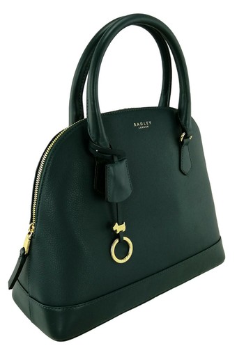 Radley Dark Green Bag Medium Zip Top Multiway Satchel Bag Anchor Mews Handbag - Picture 2 of 12
