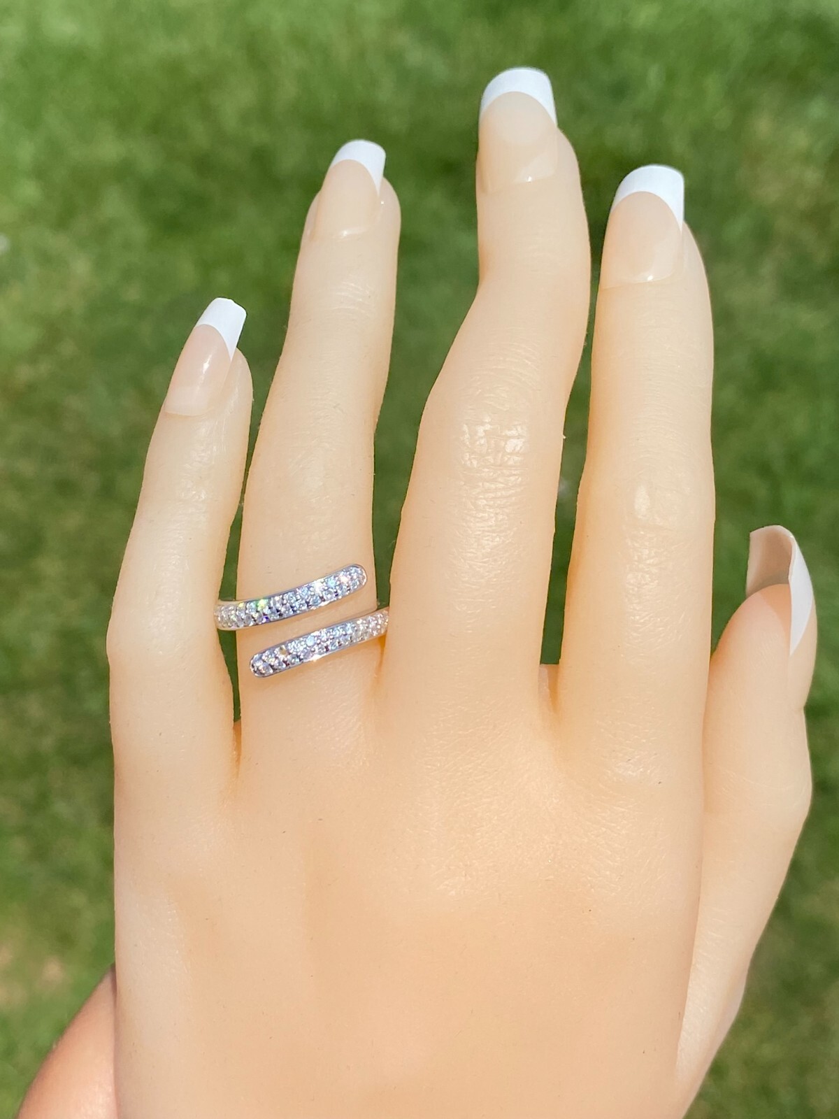 Diamanti Signed Diamond Bypass Ring in White Gold with Diamonds | eBay