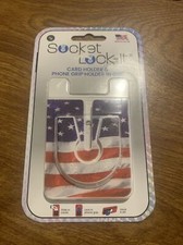 Socket Look-it Card Holder Phone Grip Holder In One Flag Made In USA
