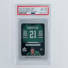 Jason Robertson 2021-22 SP Game Used Frameworks F-JR PSA 8