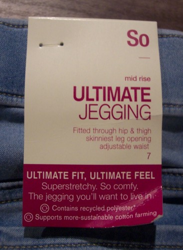 SO GIRLS ULTIMATE STRETCHY JEGGINES LIGHT DENIM COLOR Pants Size 7 NEW - Picture 7 of 7