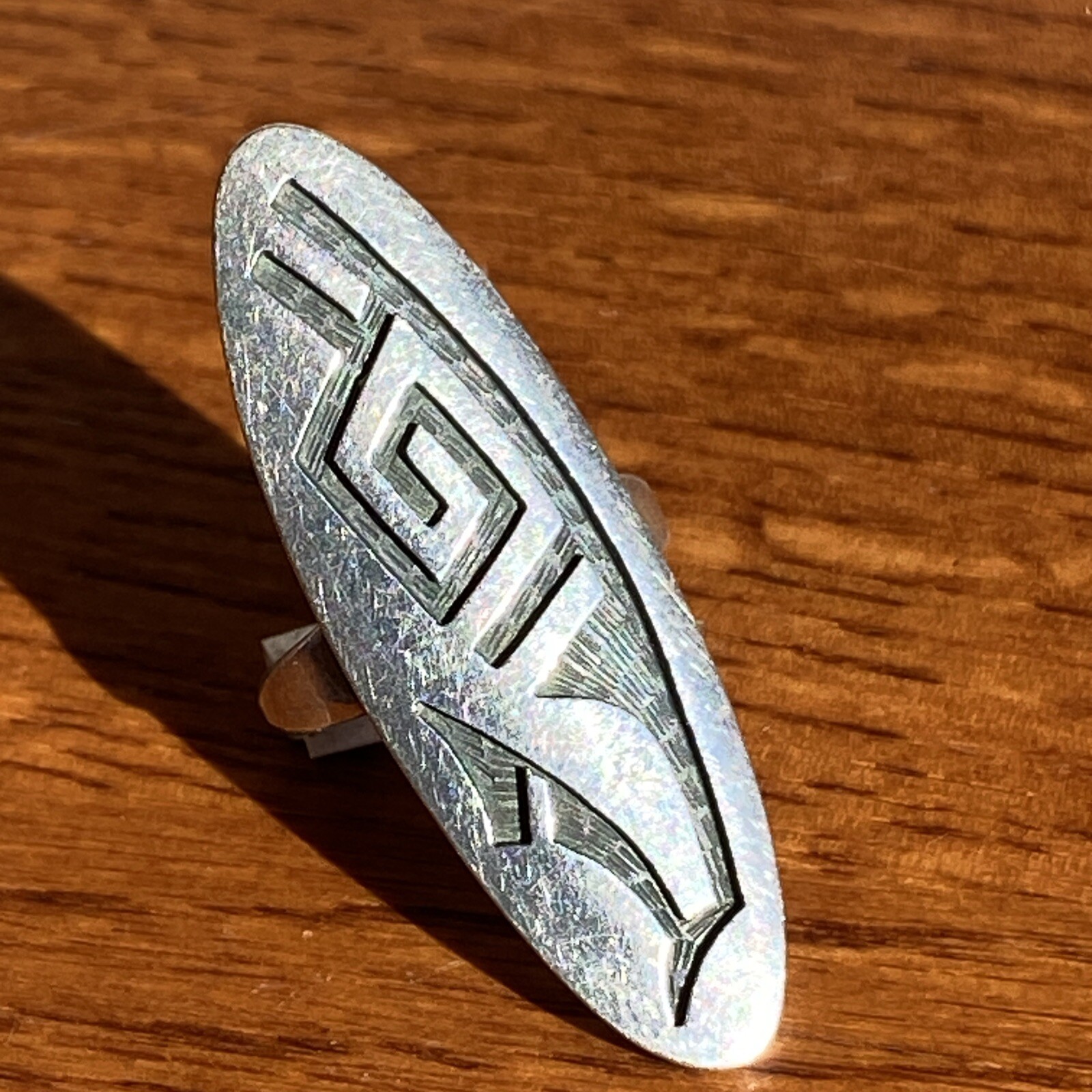 Lawrence Saufkie Hopi Ring Sterling Silver Vintage Superb Design Size 5