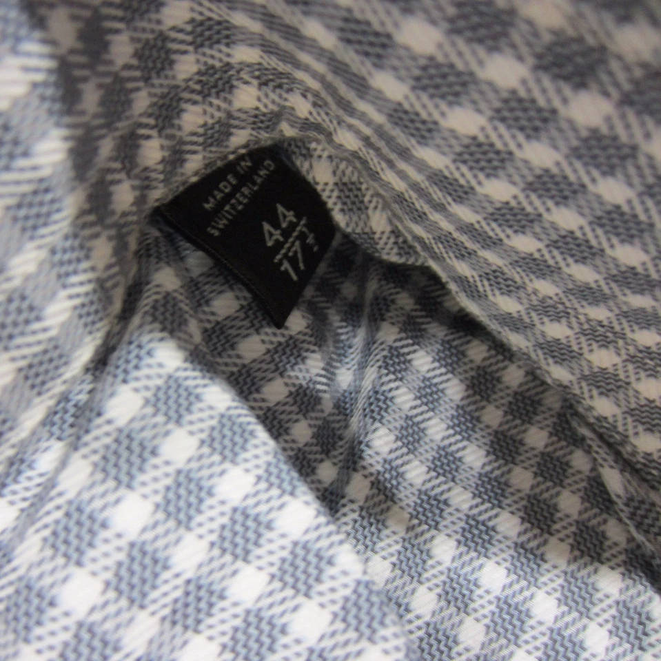 * Camisa Ermenegildo Zegna Etiqueta Negra Premium a Cuadros Manga Larga Puño Francés 17.5 Foto 4 de 4