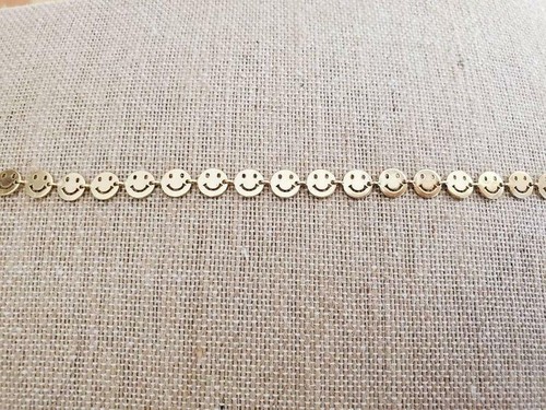Happy Face Gold Plated Chain Necklace 