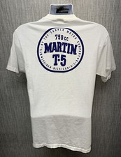 Vtg Jcpenney Mens White Single Stitch 750cc Martin T5 T-Shirt Size L USA Made