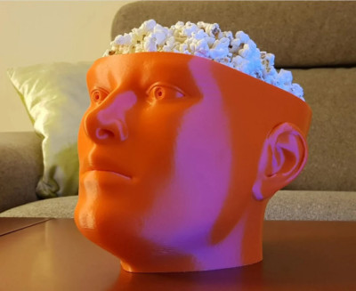 Binge Watcher's Human Head Popcorn Bowl | Creepy brainless bowl | Head-Shaped