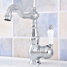 Polished Chrome 360 Swivel Bathroom Vessel Sink Faucet Single Handle Mixer Tap
